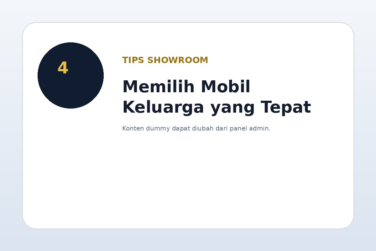 Memilih Mobil Keluarga yang Tepat